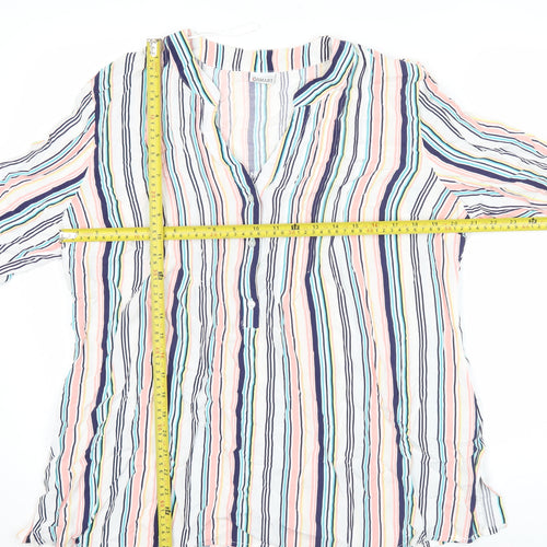 Damart Women’s Multicoloured Striped Viscose Tunic Blouse Size 20