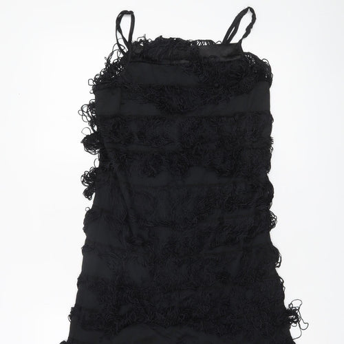 Vero Moda Womens Black M Bodycon Fringe Strapless Mini Dress
