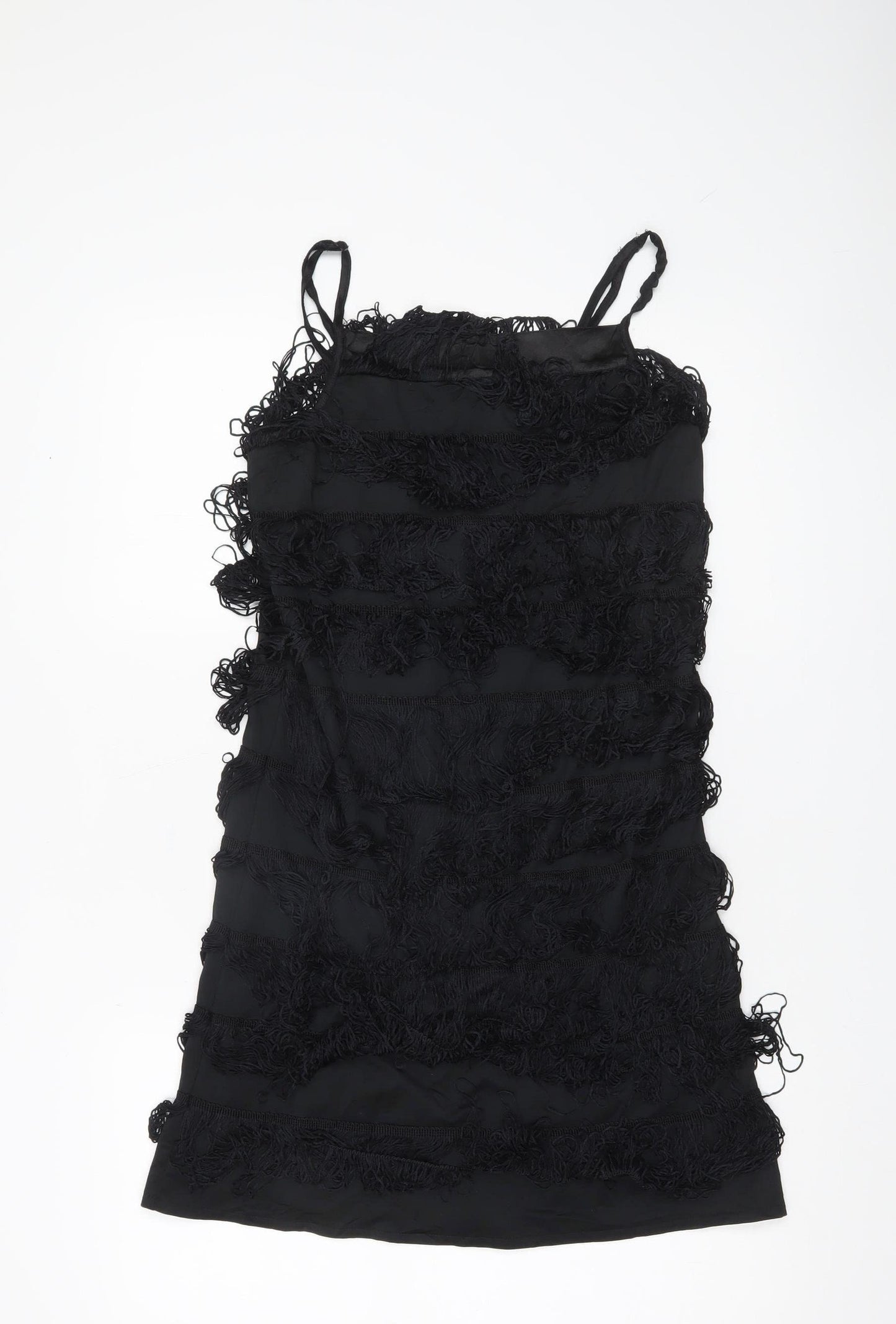Vero Moda Womens Black M Bodycon Fringe Strapless Mini Dress