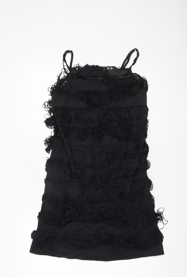 Vero Moda Womens Black M Bodycon Fringe Strapless Mini Dress