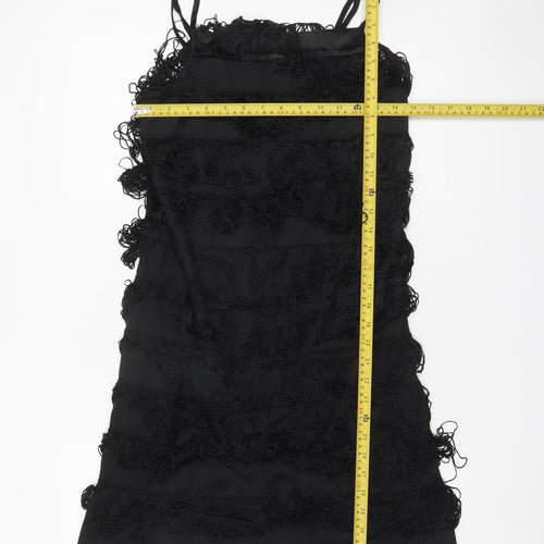 Vero Moda Womens Black M Bodycon Fringe Strapless Mini Dress