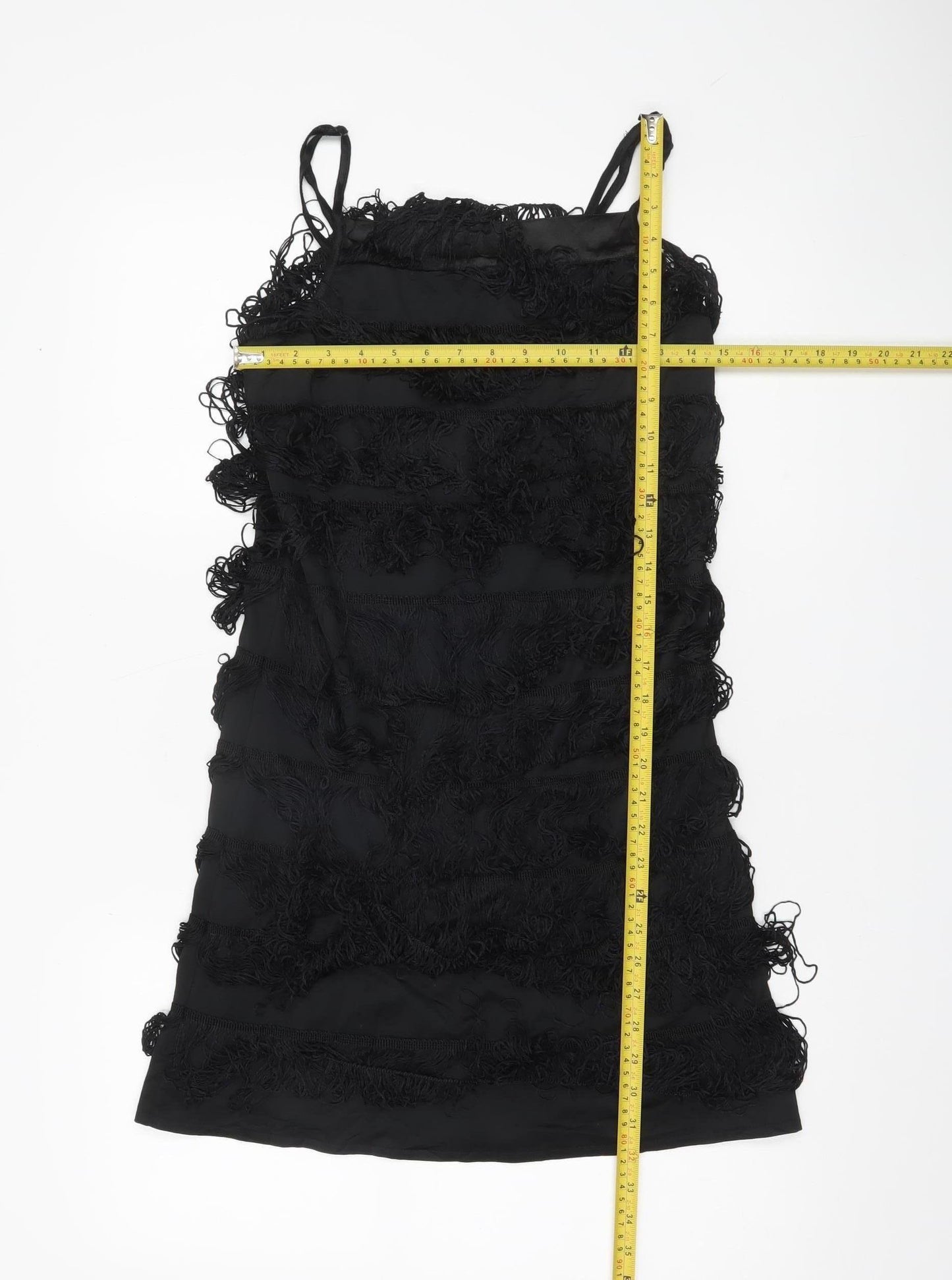 Vero Moda Womens Black M Bodycon Fringe Strapless Mini Dress