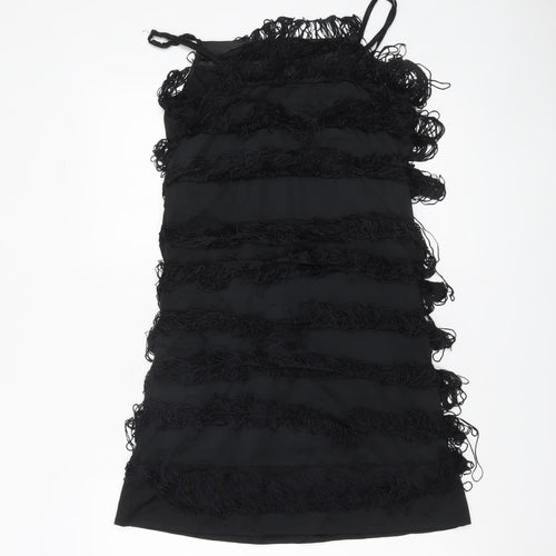 Vero Moda Womens Black M Bodycon Fringe Strapless Mini Dress