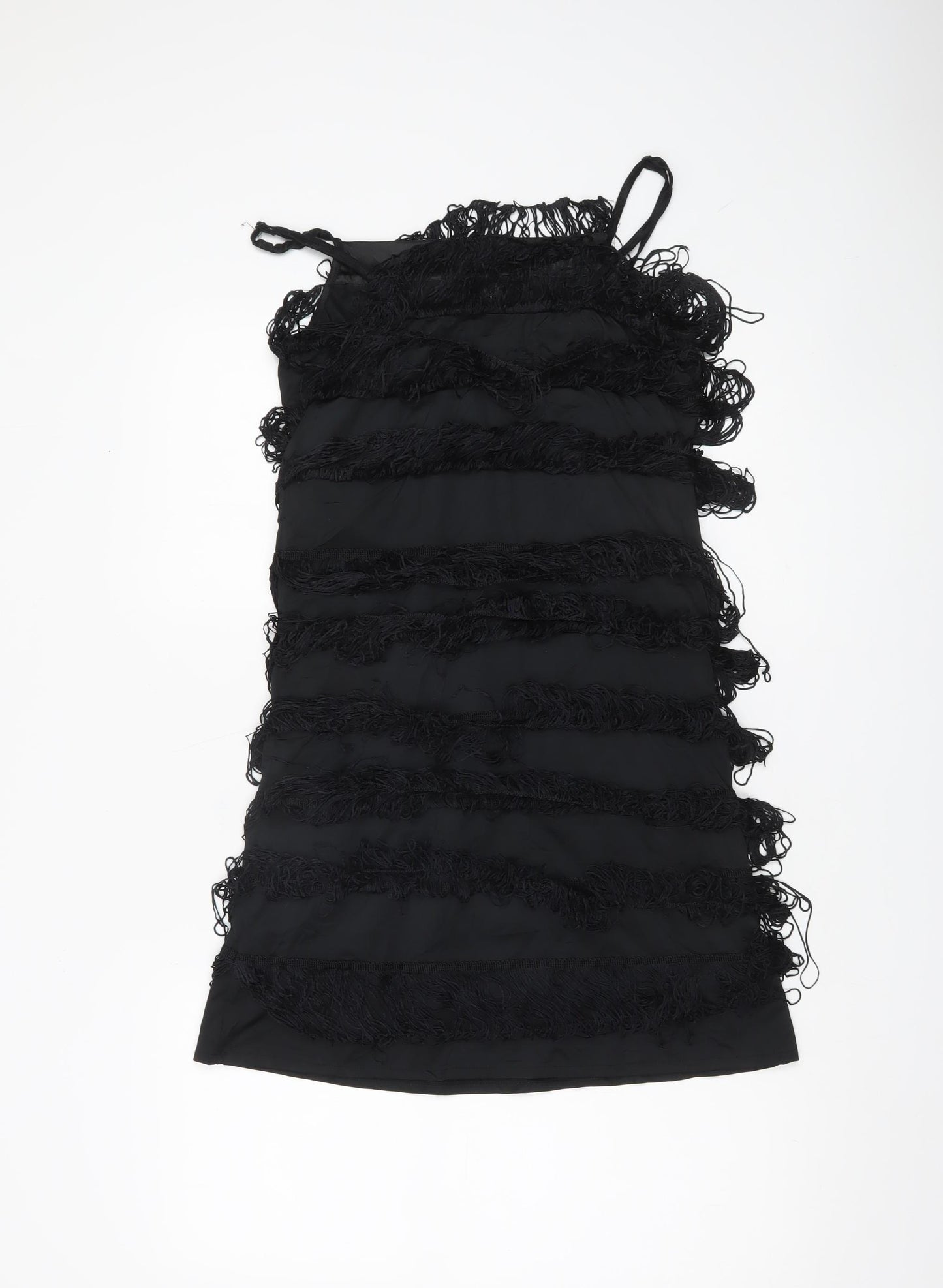 Vero Moda Womens Black M Bodycon Fringe Strapless Mini Dress