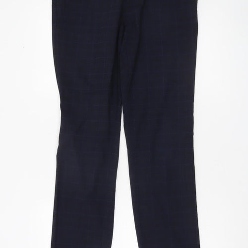 Burton Menswear Men’s Blue Check Dress Trousers 30R Regular Fit