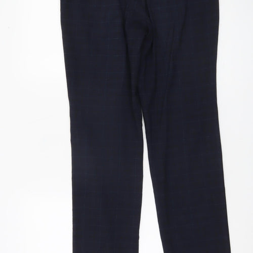 Burton Menswear Men’s Blue Check Dress Trousers 30R Regular Fit