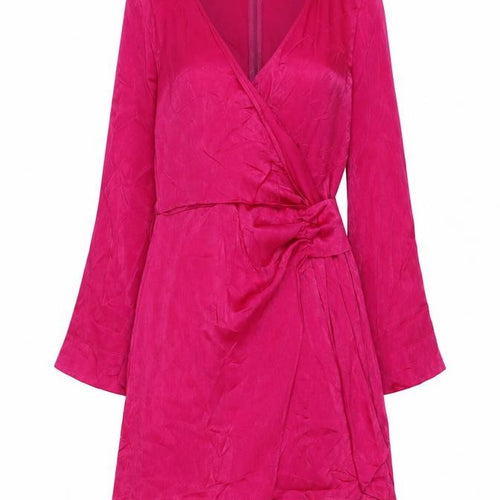 Zara Women Pink XS Wrap Mini Dress Long Sleeve Partywear