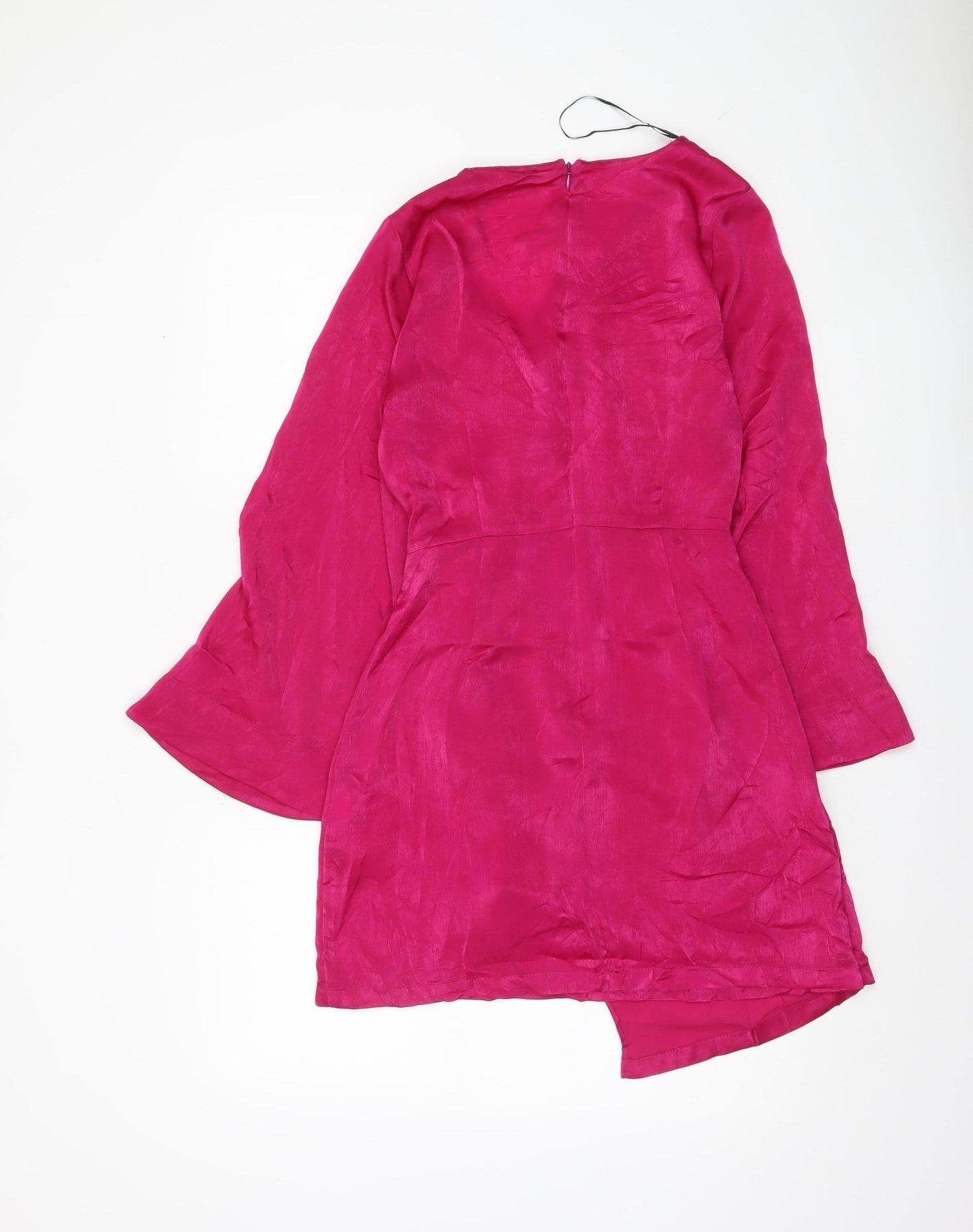 Zara Women Pink XS Wrap Mini Dress Long Sleeve Partywear
