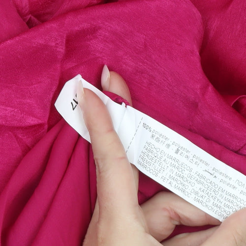 Zara Women Pink XS Wrap Mini Dress Long Sleeve Partywear