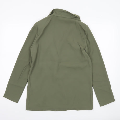 Topshop Women’s Green UK 10 Shawl Collar Double-Breasted Blazer