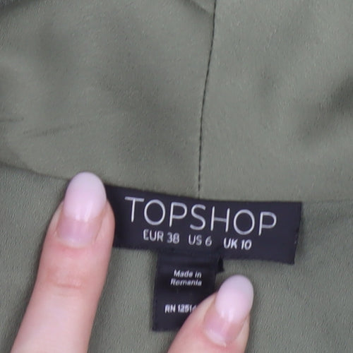 Topshop Women’s Green UK 10 Shawl Collar Double-Breasted Blazer