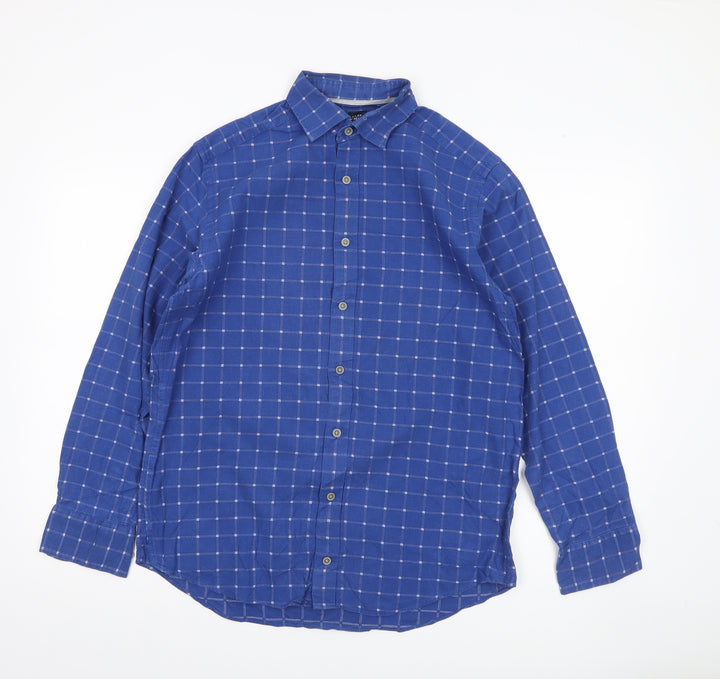 Charles Tyrwhitt Men’s Blue Check Classic Fit Cotton Shirt S