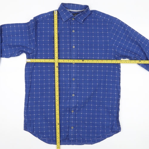 Charles Tyrwhitt Men’s Blue Check Classic Fit Cotton Shirt S