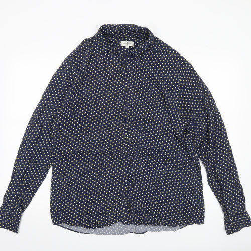 Jasper Conran Men's Blue Polka Dot Long Sleeve Button-Up Shirt L