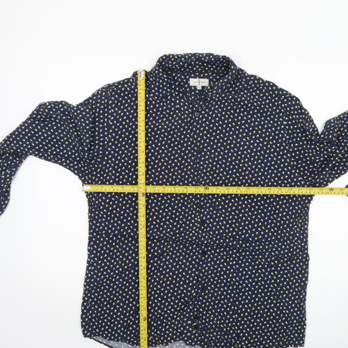 Jasper Conran Men's Blue Polka Dot Long Sleeve Button-Up Shirt L