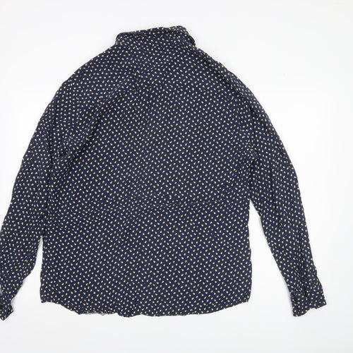 Jasper Conran Men's Blue Polka Dot Long Sleeve Button-Up Shirt L