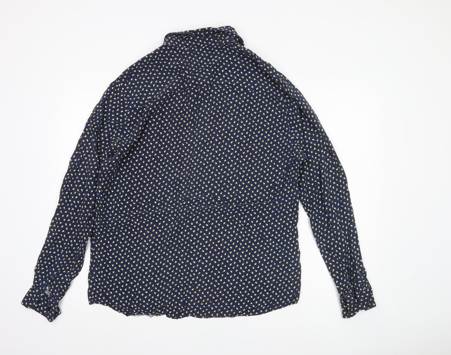 Jasper Conran Men's Blue Polka Dot Long Sleeve Button-Up Shirt L