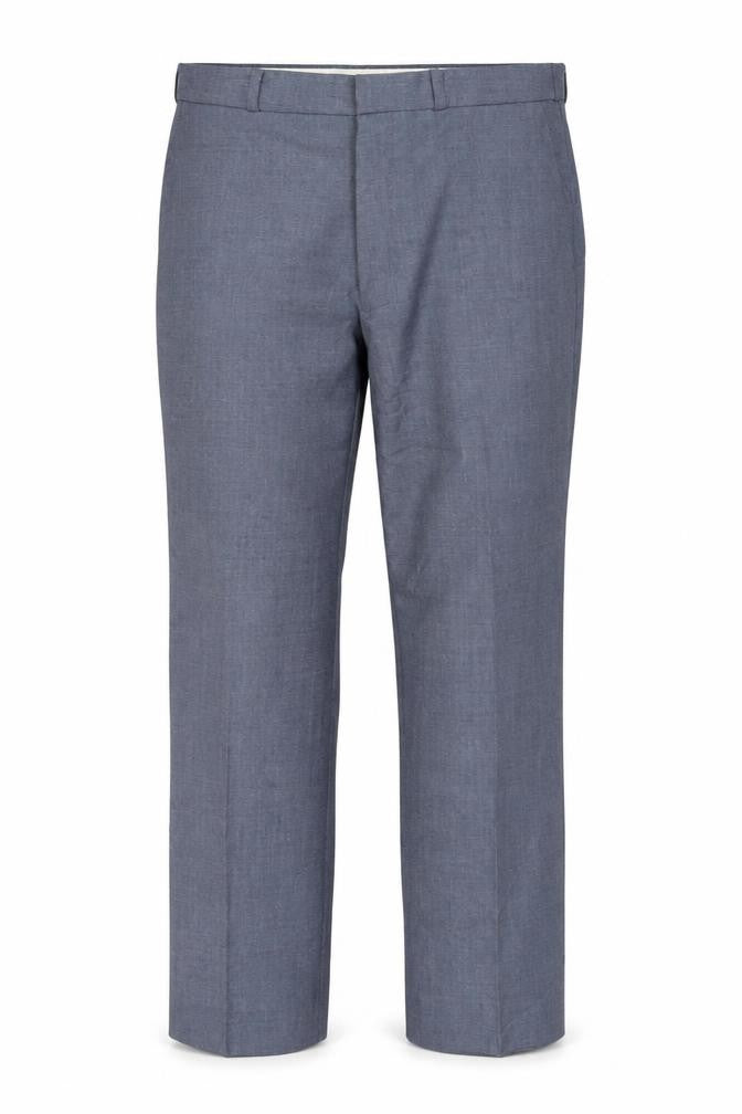 Front view of St Michael Men's Blue Wool Blend Dress Trousers 34W 29L