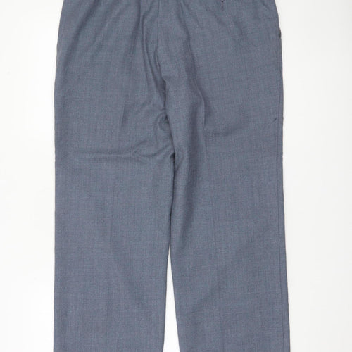 St Michael Men's Blue Wool Blend Dress Trousers 34W 29L