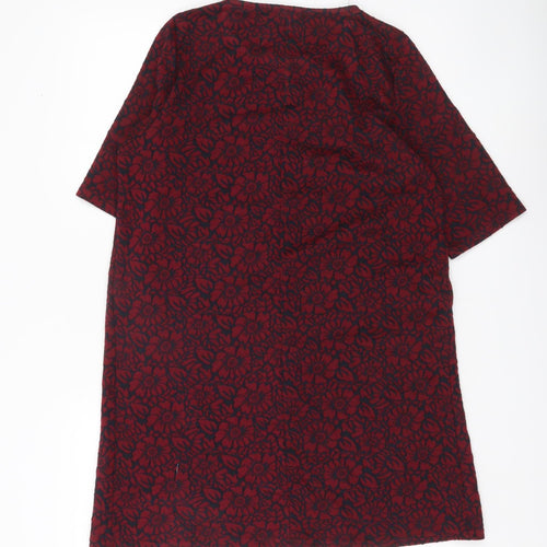 Cooperative Women’s Red Floral Shift Dress M Knee Length Cotton