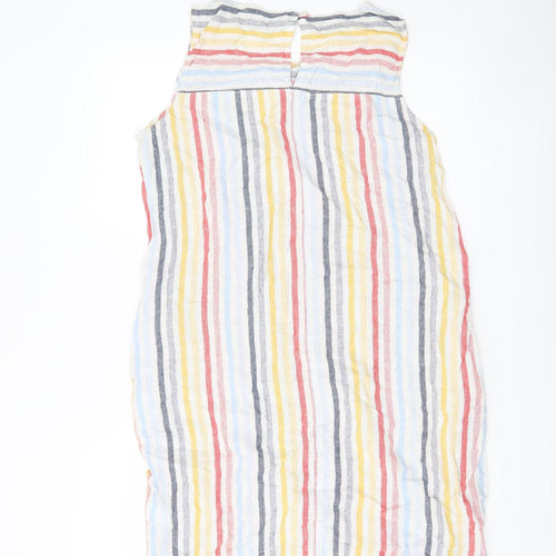 Next Women’s Multicoloured Striped Shift Dress Size 12 Sleeveless Cotton