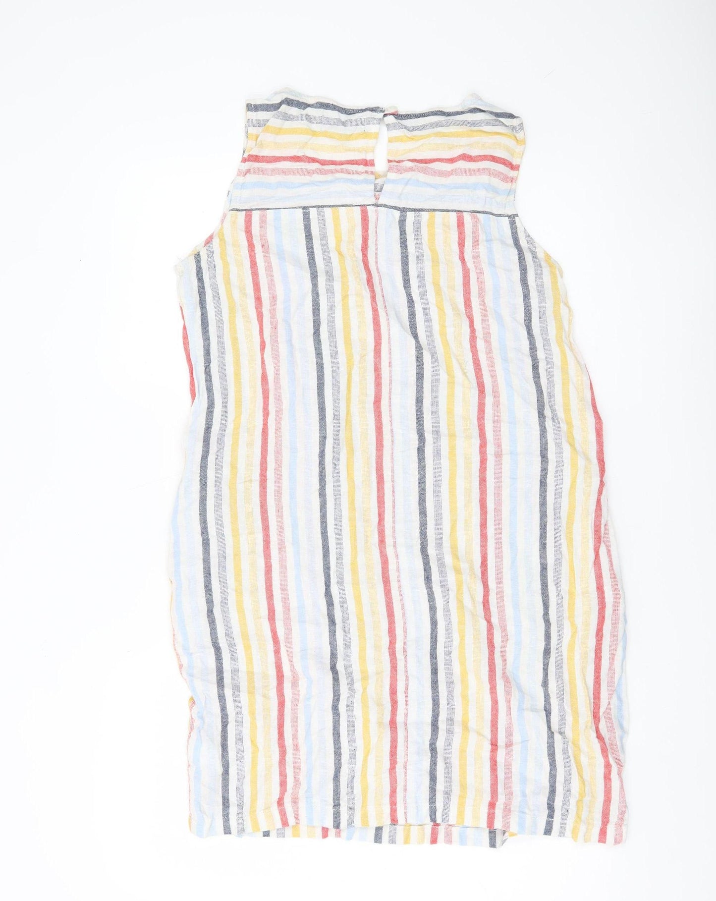 Next Women’s Multicoloured Striped Shift Dress Size 12 Sleeveless Cotton