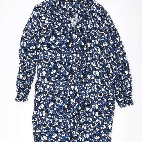 Next Women’s Blue Animal Print Shirt Dress Size 8 Viscose