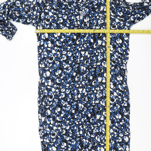 Next Women’s Blue Animal Print Shirt Dress Size 8 Viscose
