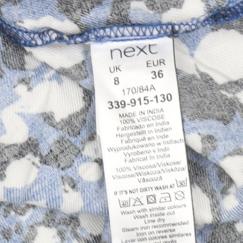Next Women’s Blue Animal Print Shirt Dress Size 8 Viscose