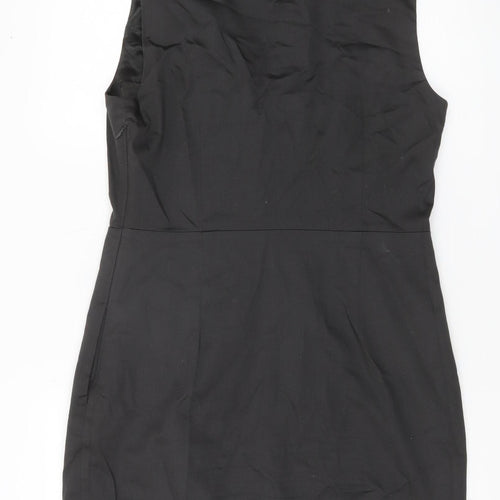 Ted Baker Women's Black Size 10 Sheath Knee Length Ruffle Dress