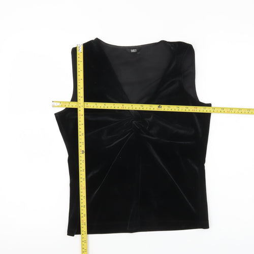 Marks and Spencer Women’s Black Velvet V-Neck Sleeveless Blouse UK14