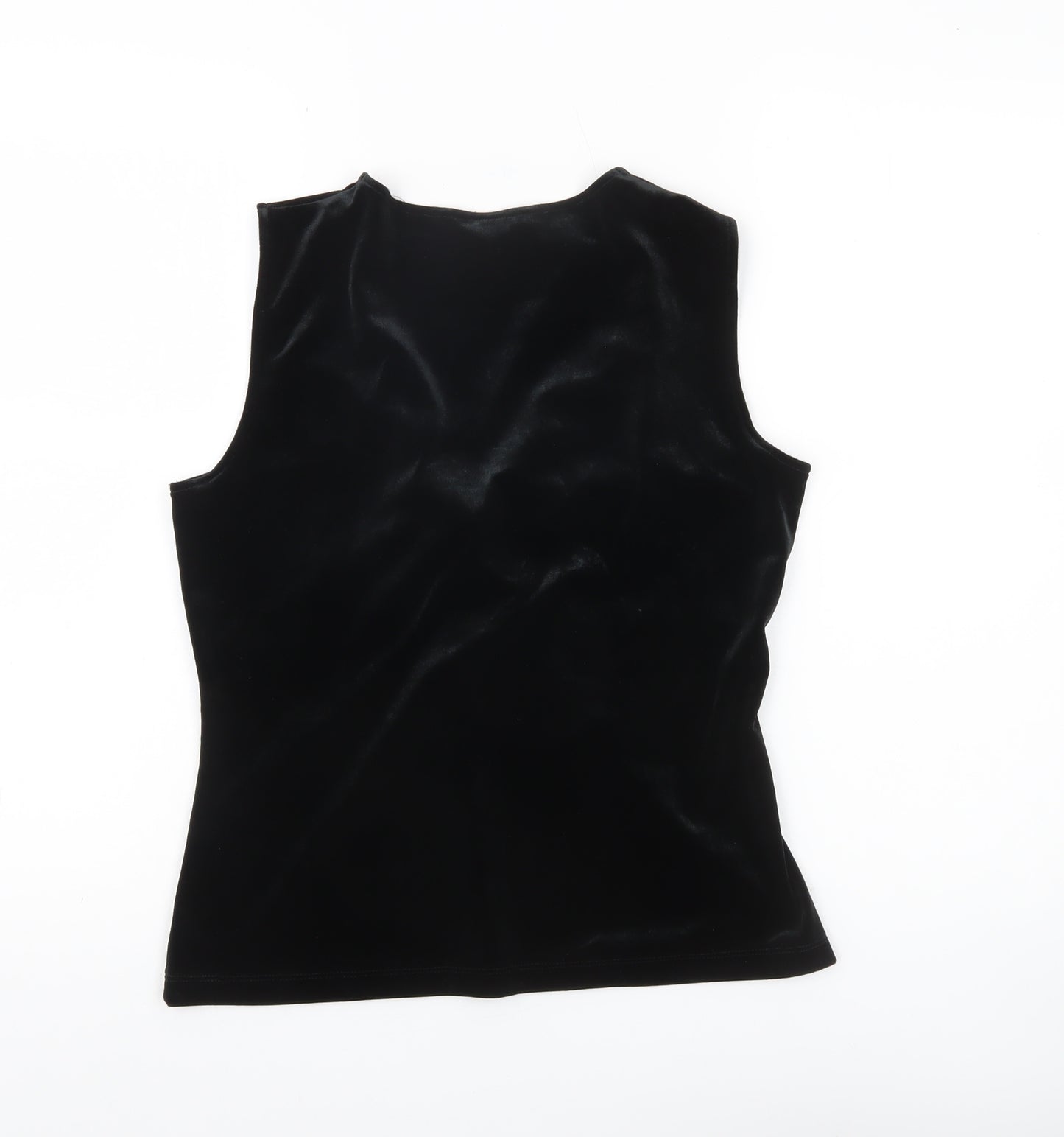 Marks and Spencer Women’s Black Velvet V-Neck Sleeveless Blouse UK14