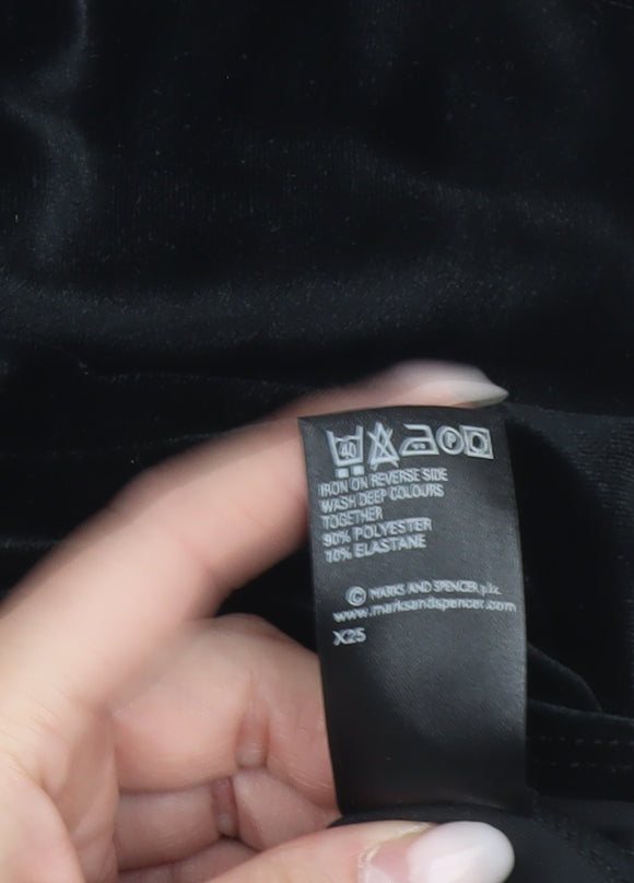Marks and Spencer Women’s Black Velvet V-Neck Sleeveless Blouse UK14