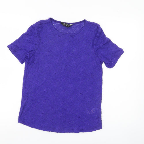 Dorothy Perkins Women’s Purple Lace Glitter T-Shirt Top Size 10
