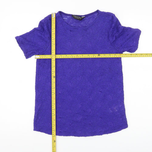 Dorothy Perkins Women’s Purple Lace Glitter T-Shirt Top Size 10