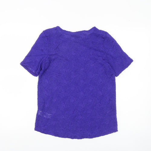 Dorothy Perkins Women’s Purple Lace Glitter T-Shirt Top Size 10