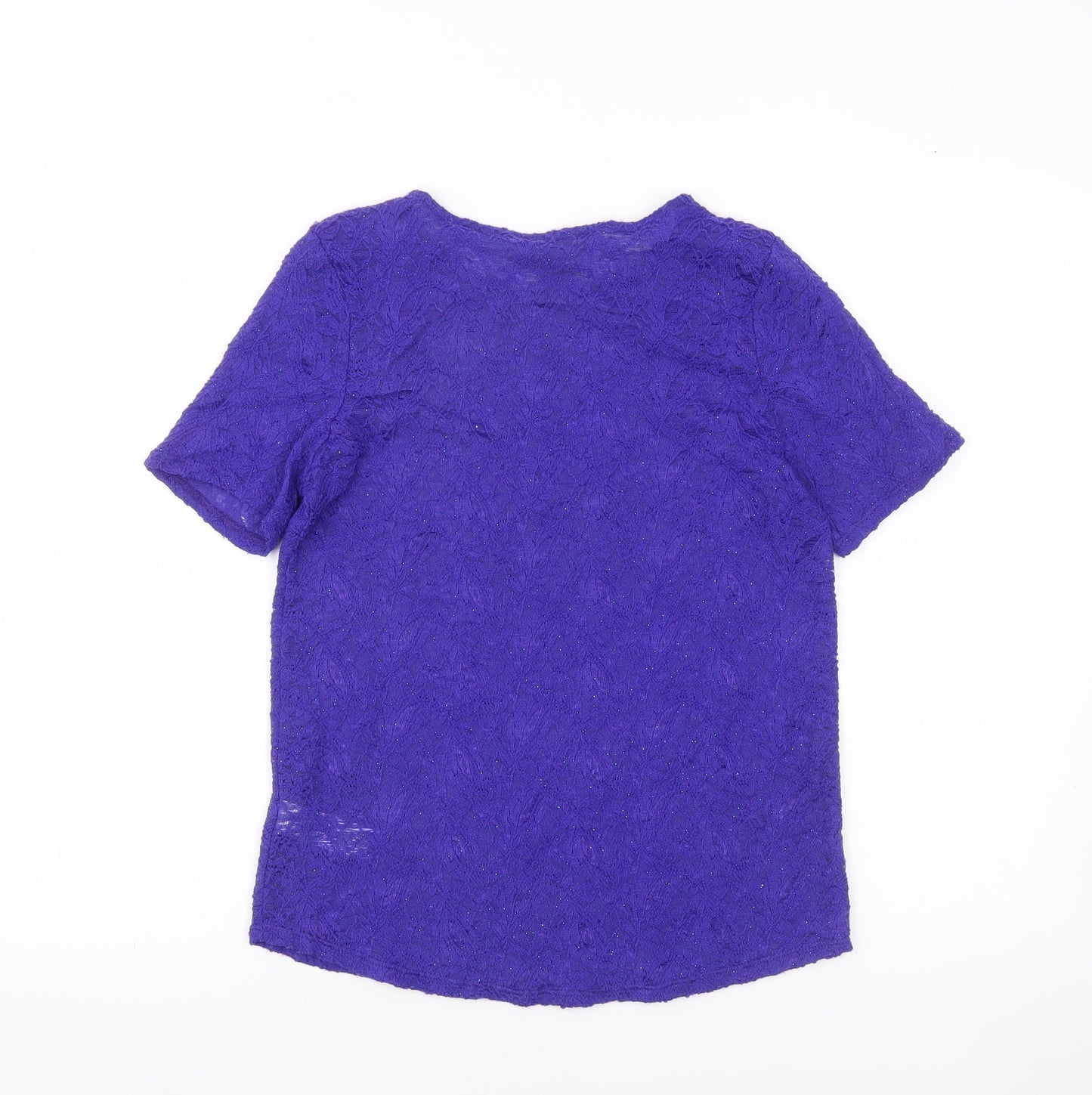 Dorothy Perkins Women’s Purple Lace Glitter T-Shirt Top Size 10