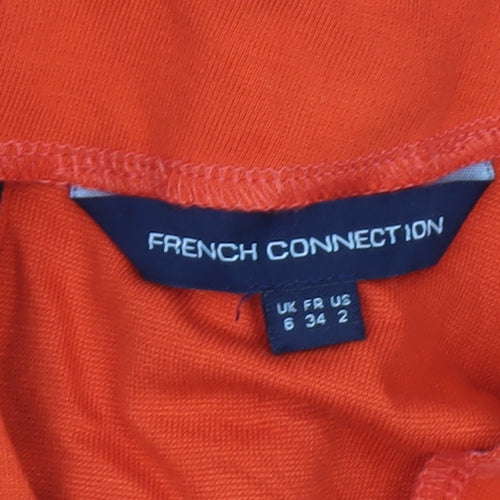 French Connection Women’s Orange Black Sheath Dress UK 6