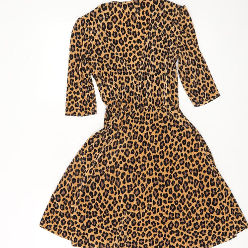ASOS Women’s Brown Leopard Print Wrap Dress Size 6