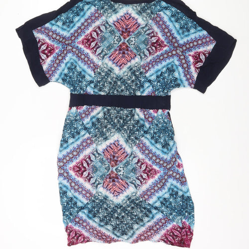Warehouse Women’s Multicoloured UK 10 Wrap Dress Boho V-Neck