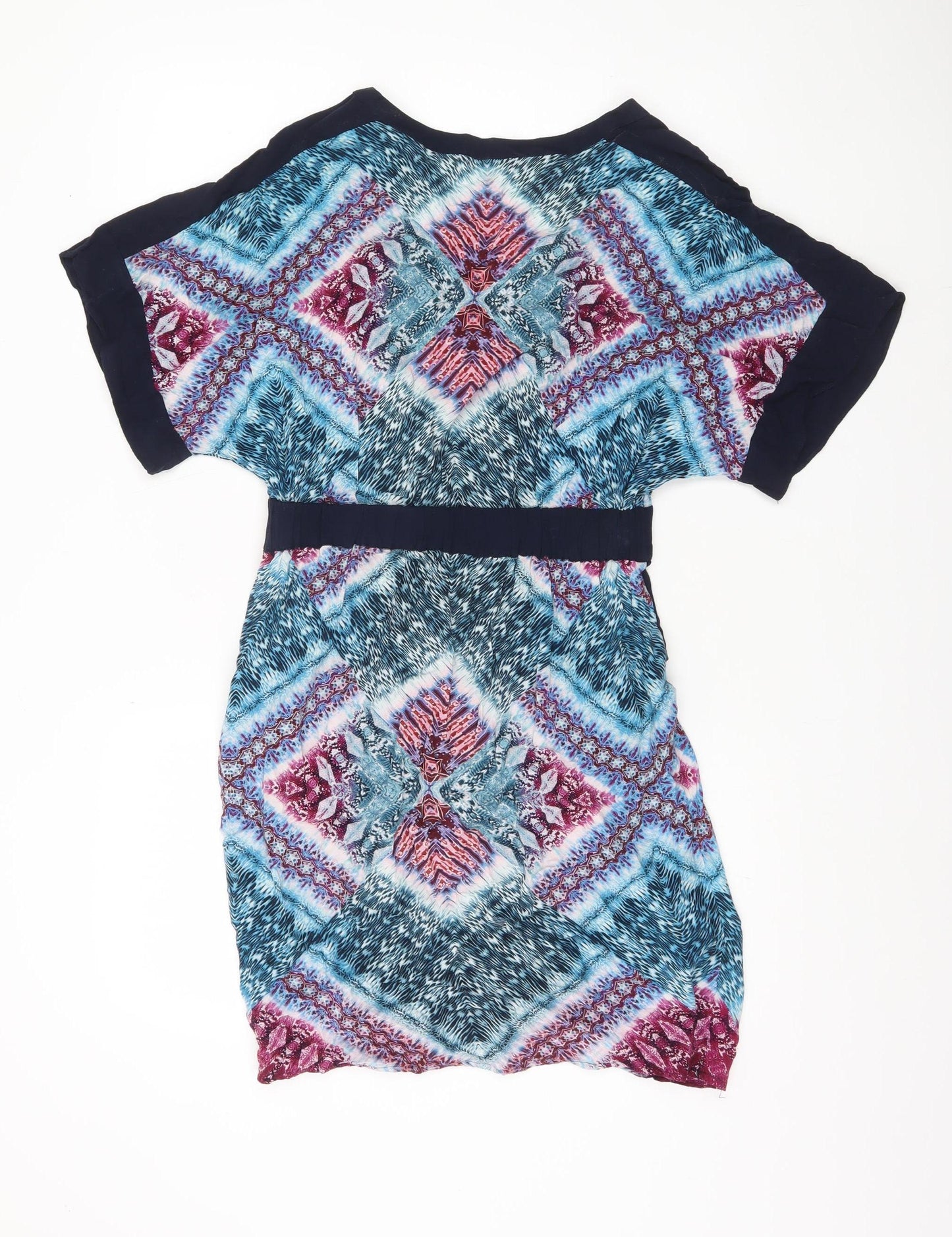Warehouse Women’s Multicoloured UK 10 Wrap Dress Boho V-Neck