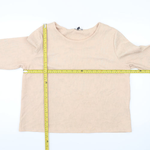 Kiabi Women’s Beige Blouse Size 18 3/4 Sleeve Round Neck Top