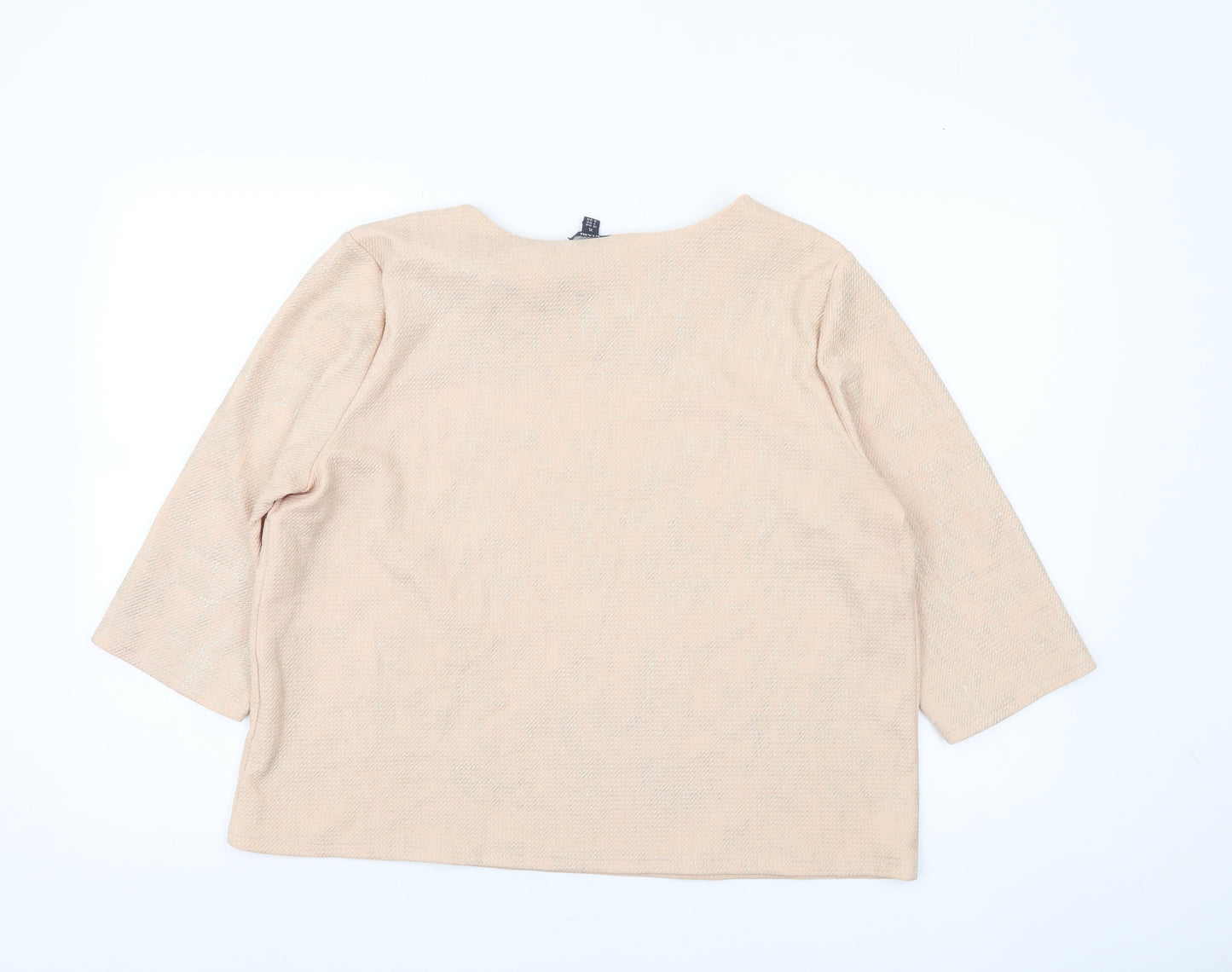 Kiabi Women’s Beige Blouse Size 18 3/4 Sleeve Round Neck Top