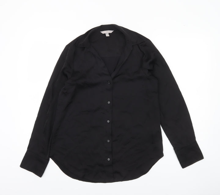 H&M Women’s Black XS Button-Up Shirt Long Sleeve Collared Workwear