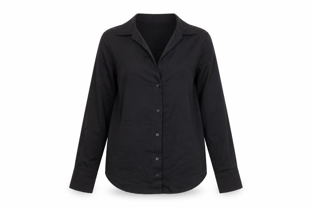 H&M Women’s Black XS Button-Up Shirt Long Sleeve Collared Workwear