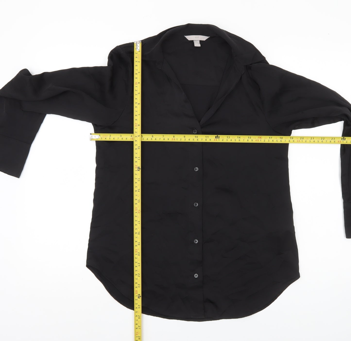 H&M Women’s Black XS Button-Up Shirt Long Sleeve Collared Workwear