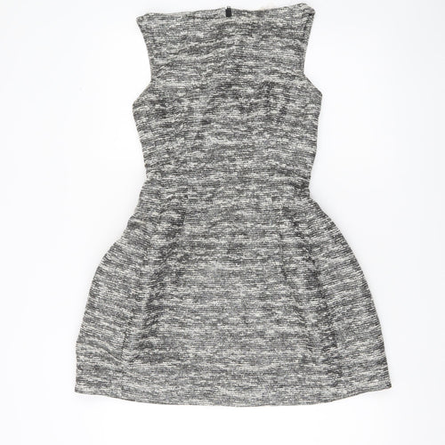 Zara Woman Women’s Grey XS A-Line Sleeveless Tweed Dress