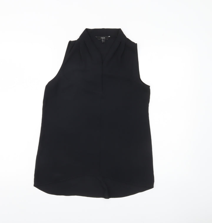 Next Women’s Black Sleeveless Blouse UK 6 V-Neck Polyester