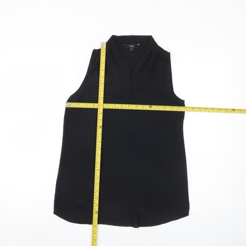 Next Women’s Black Sleeveless Blouse UK 6 V-Neck Polyester