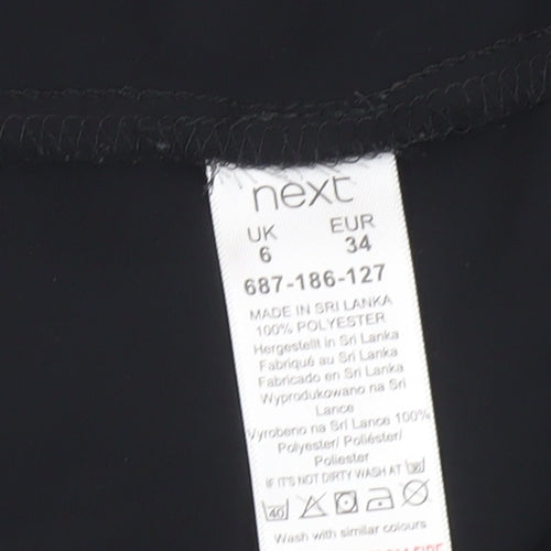 Next Women’s Black Sleeveless Blouse UK 6 V-Neck Polyester